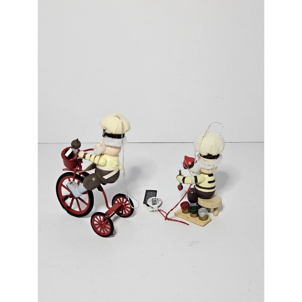 Vintage Kurt Adler Hershey's Chocolate Elf Baker Christmas Ornaments Lot of 2